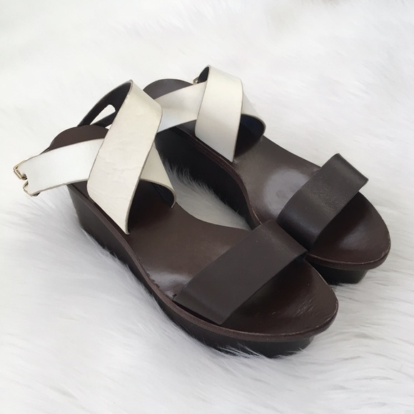 Tory Burch Shoes - Tory Burch Brown Wood Ankle Strap Platform Sandals